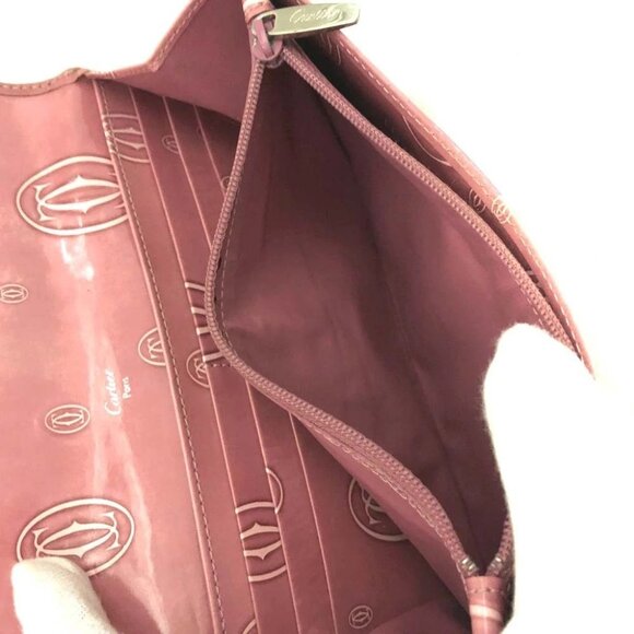 Cartier Happy Birthday Patent Leather Long Bifold Wallet Pink/2BG5432 - Picture 7 of 8
